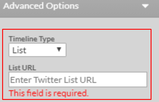 Enter the List URL. You can find the URL in your Twitter account.