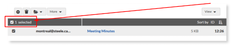 Navigate to the folder containing your email messages.