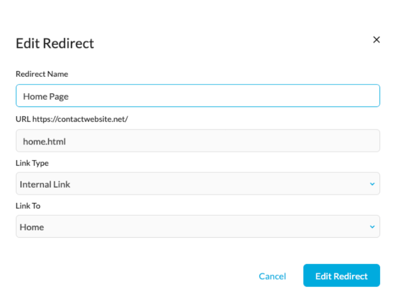 Add the redirect's name at the top.
