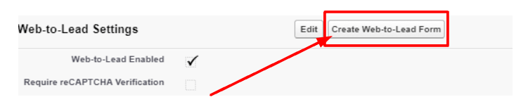 Click Create Web-to-Lead Form.