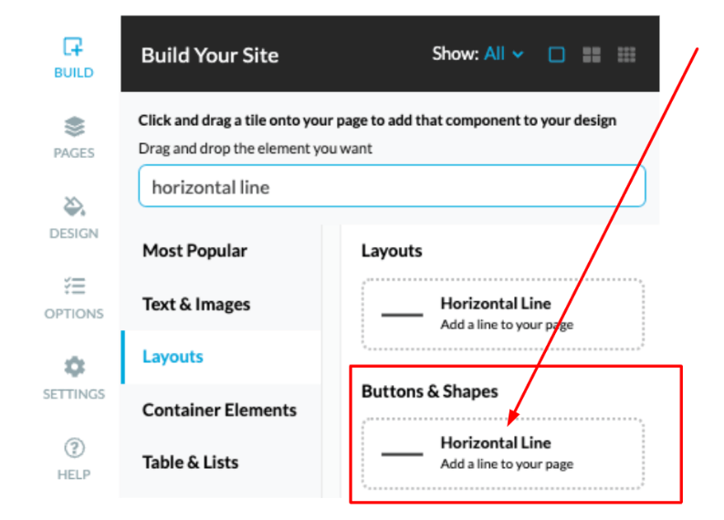 Click on Buttons & Shapes.