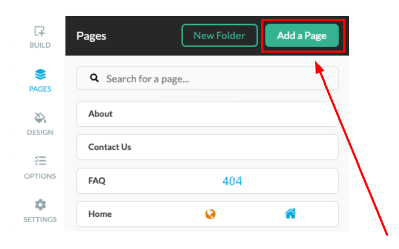 Click the Add a Page button.
