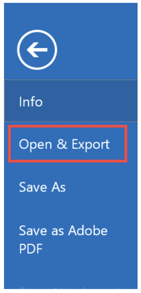 Pour continuer la migration Gmail et Outlook, cliquez sur « Ouvrir et exporter ».