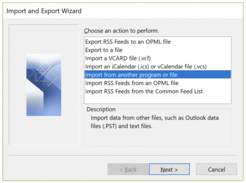 Ouvrez Outlook pour importer et exporter tous les e-mails et messages.