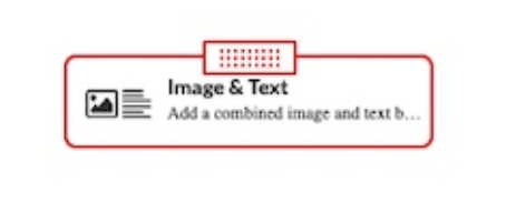 If you try to position your block on a part of the webpage that will not accept the block, you’ll see the blue rectangle change colour to red.