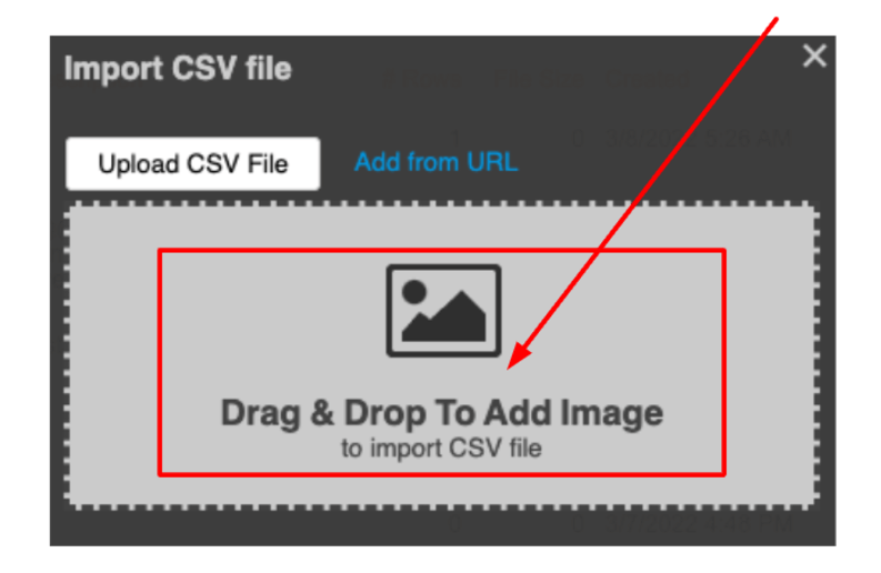 Choosing the import option will open a pop-up menu that prompts you to upload your desired file.