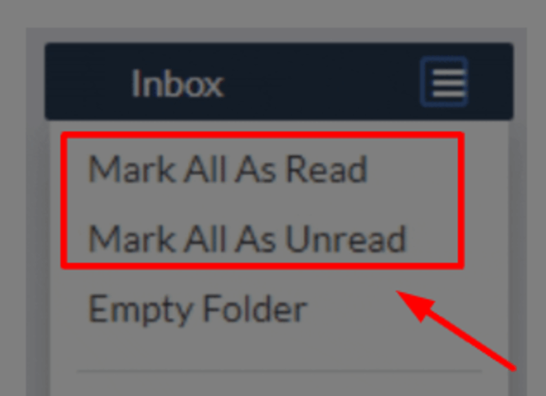 Select the Mark All As Read or Mark All As Unread.