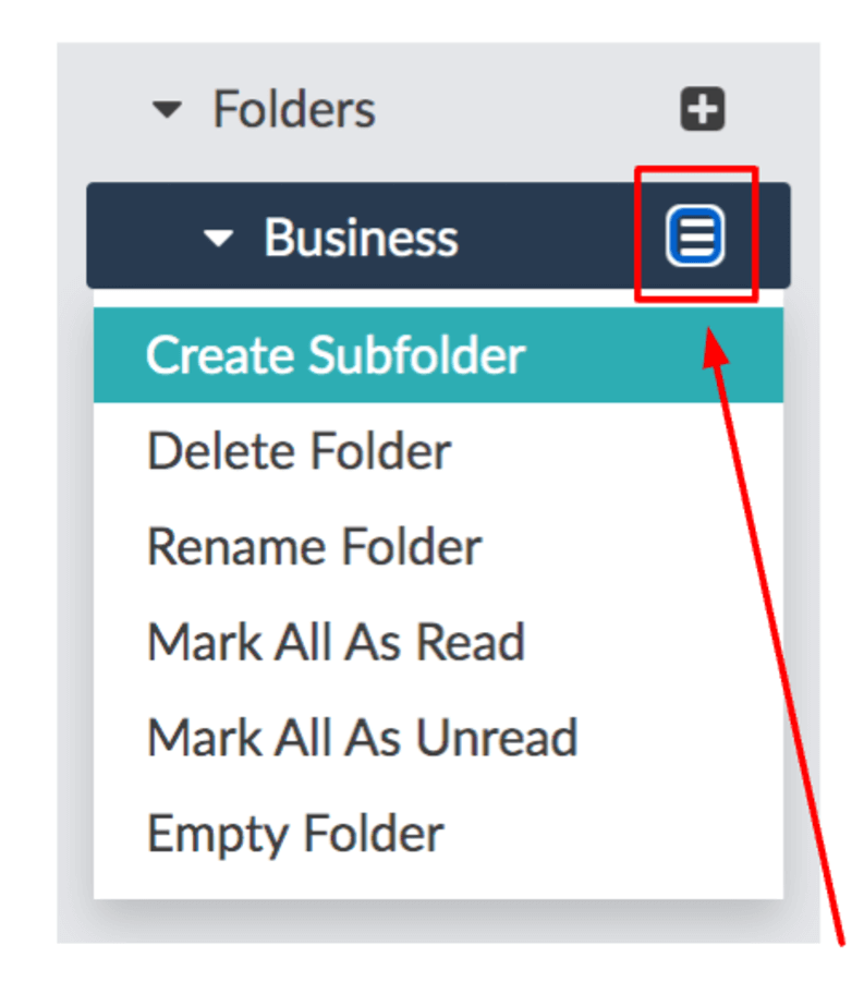 Click the triple bar icon to select folder options.