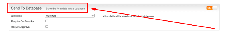 The main purpose of your form is to send the details to a database.
